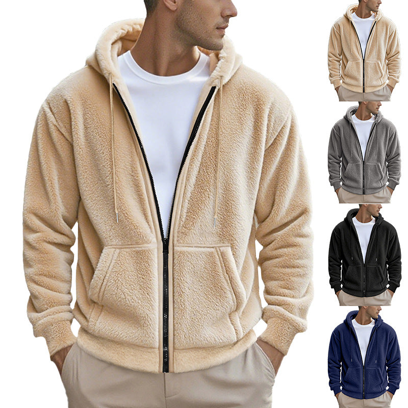 Men’s Loose Fit Solid Color Long Sleeve Polyester Top