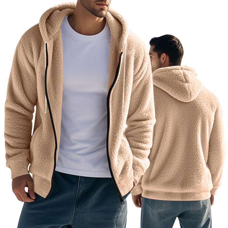Men’s Loose Fit Solid Color Long Sleeve Polyester Top