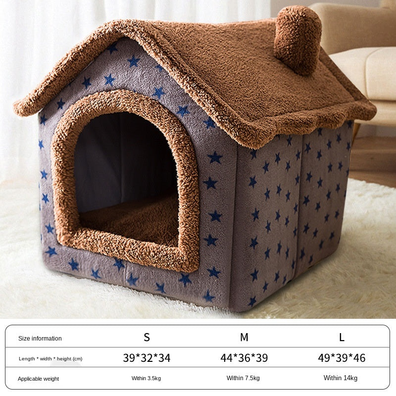 Small Dog & Cat Universal Pet Bed – Four Seasons Plush Dog House