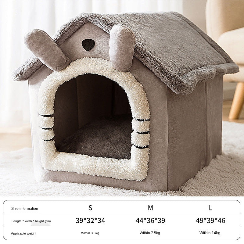 Small Dog & Cat Universal Pet Bed – Four Seasons Plush Dog House