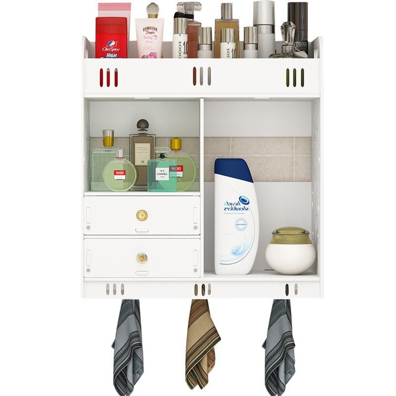 Bathroom Cabinet 38x18x43cm Wall Mounted Bathroom Toilet Furniture Cabinet Wood-Plastic Cupboard Shelf Cosmetic Storage Rack