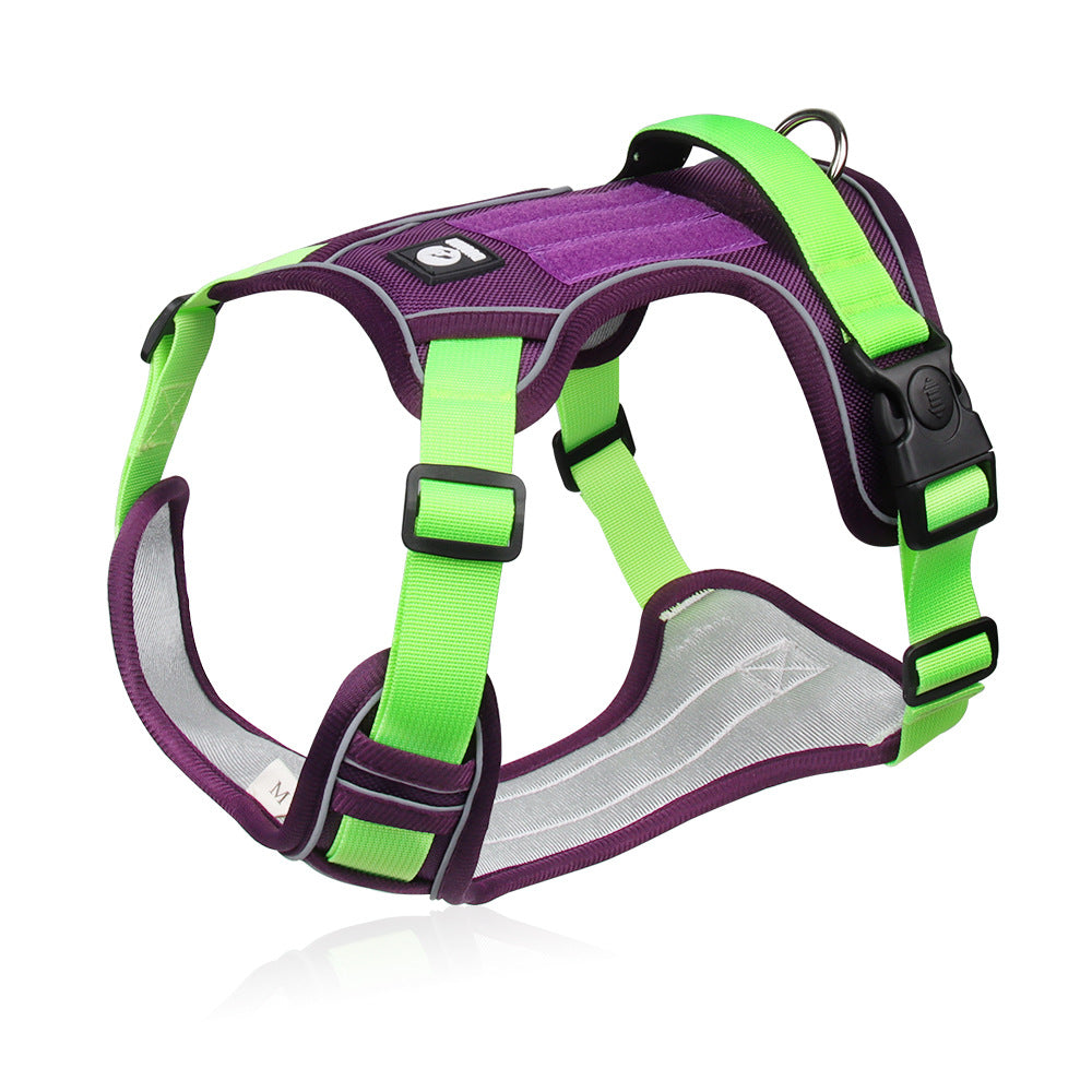 Large Dog Reflective Vest Harness – Adjustable Chest Strap Safety