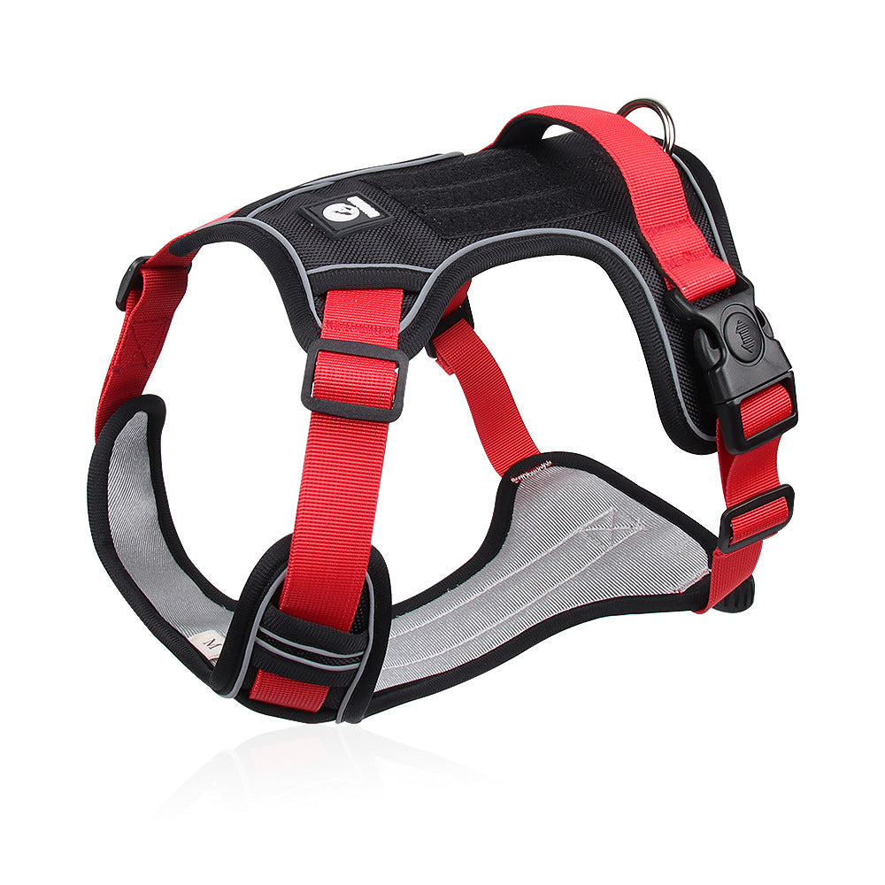 Large Dog Reflective Vest Harness – Adjustable Chest Strap Safety