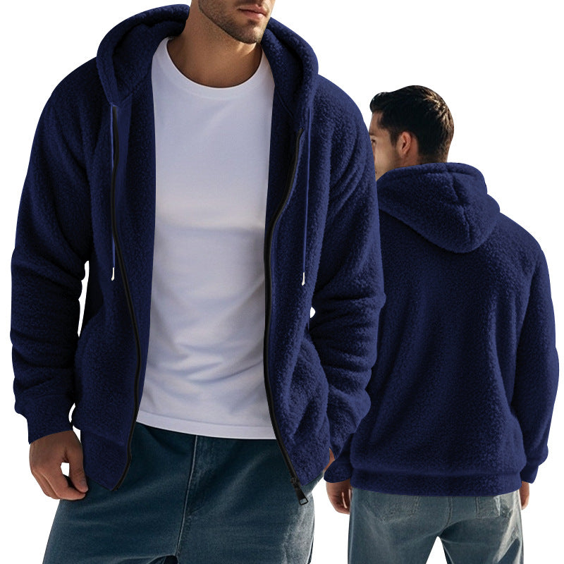Men’s Loose Fit Solid Color Long Sleeve Polyester Top