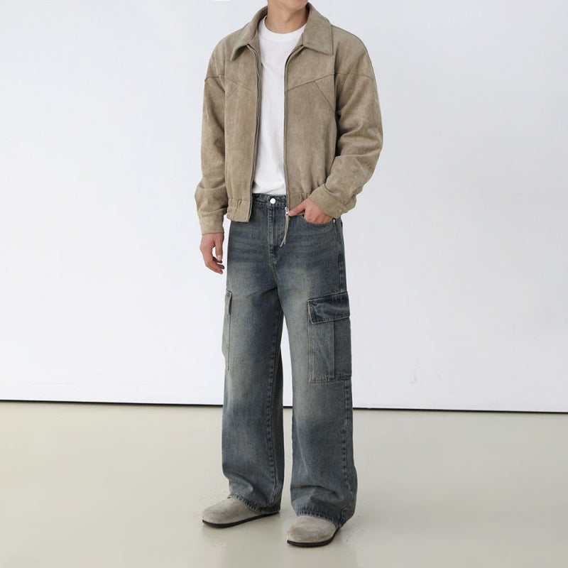 Youth Leisure Polyester Coat with Side Pockets