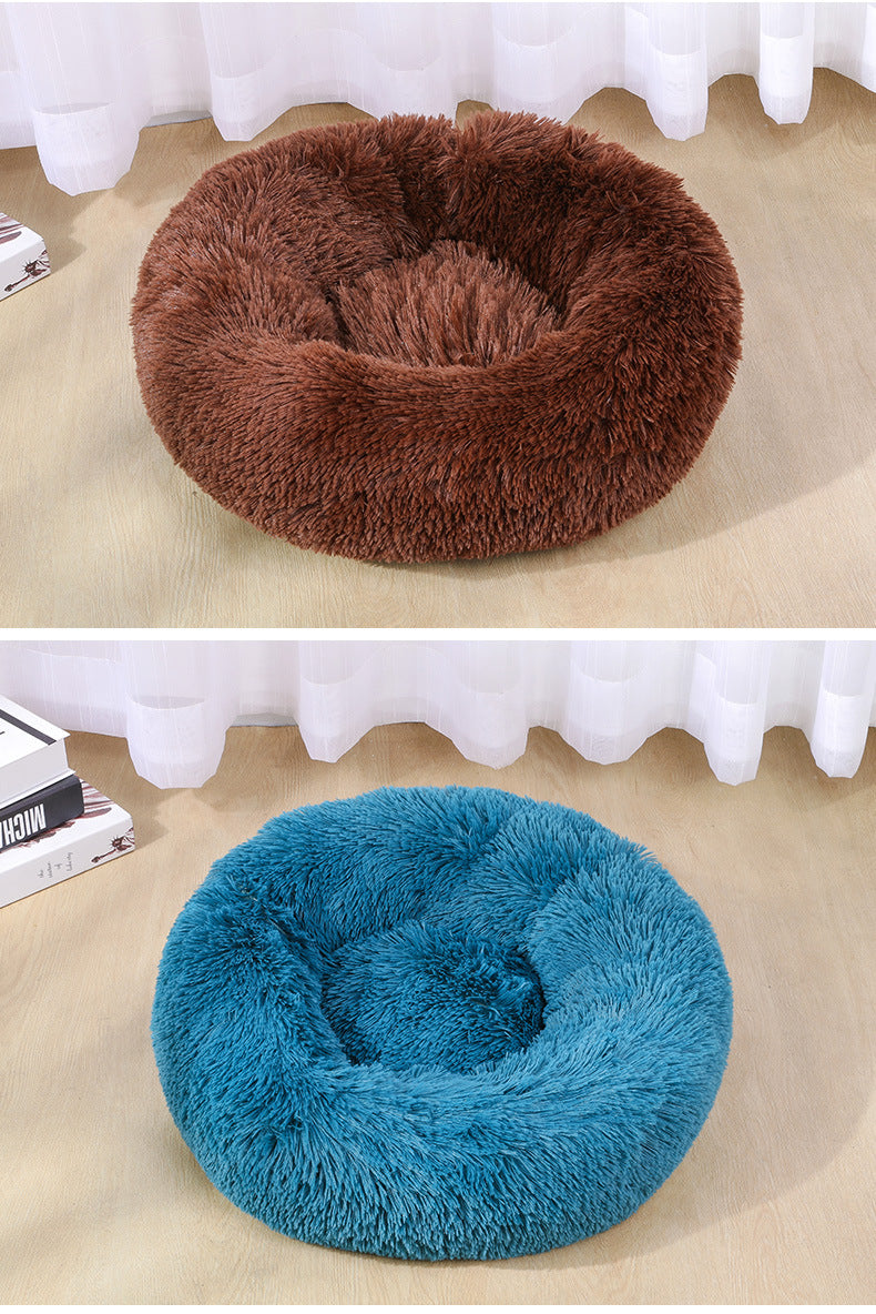 Universal Plush Round Pet Bed – Warm Dog & Cat House Bed