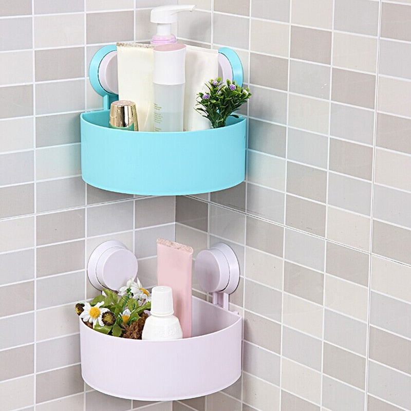 Space-Saving Bathroom Corner Shelf