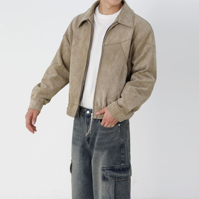 Youth Leisure Polyester Coat with Side Pockets