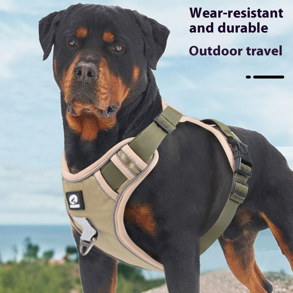 Large Dog Reflective Vest Harness – Adjustable Chest Strap Safety