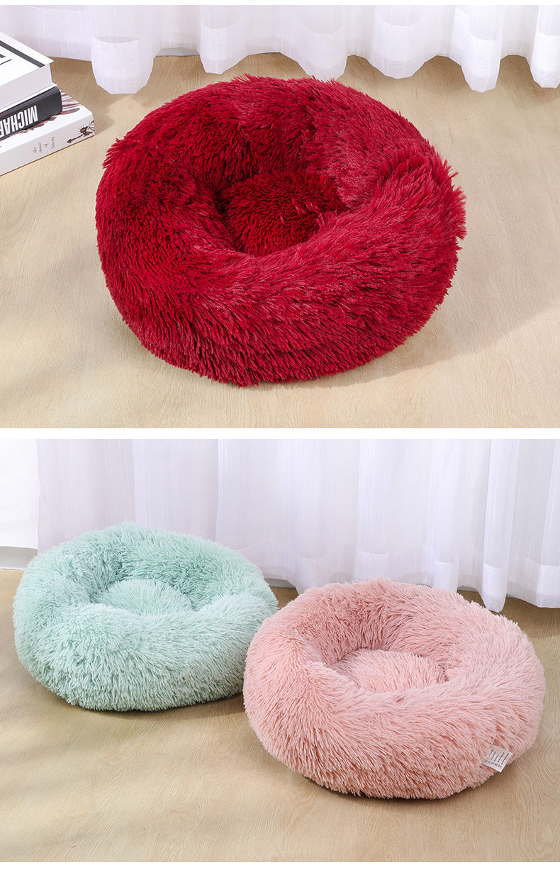 Universal Plush Round Pet Bed – Warm Dog & Cat House Bed