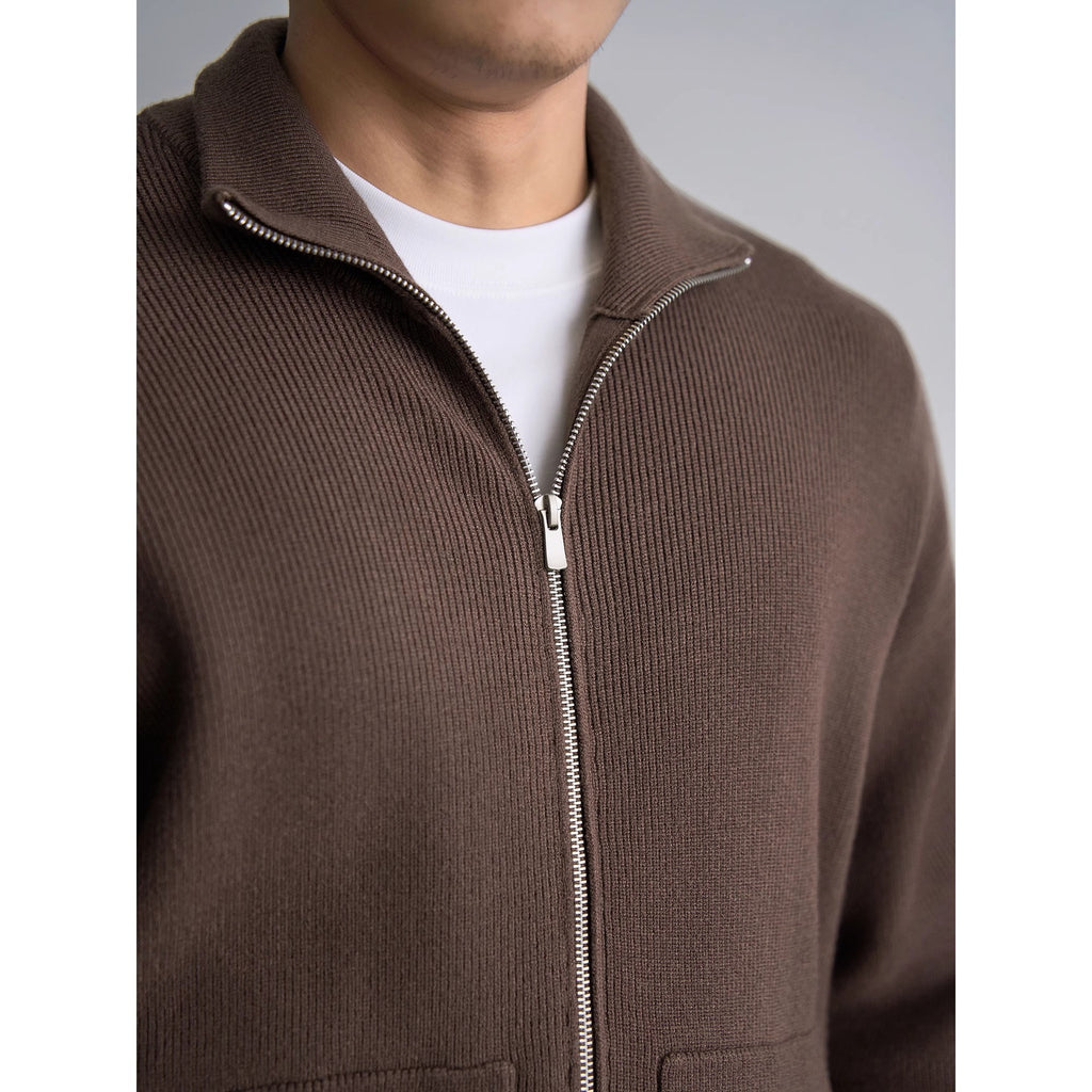 Mens AutumnWinter Zip-Up Sweater Top Coat