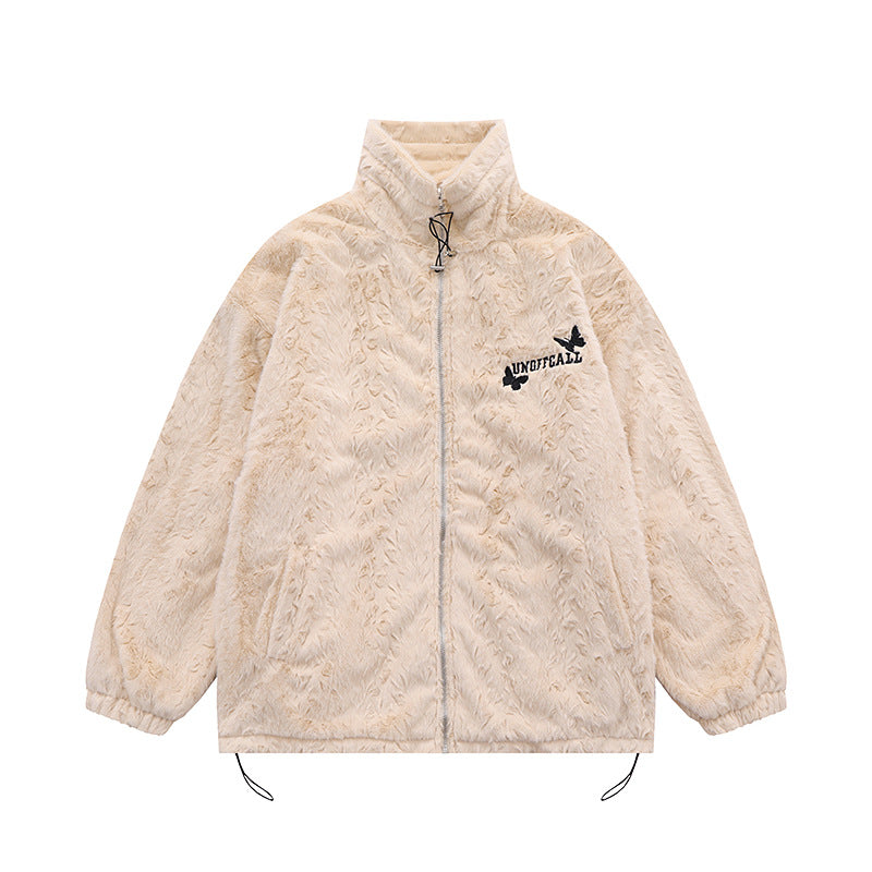 Youth Fleece-Lined Street Fashion Cardigan