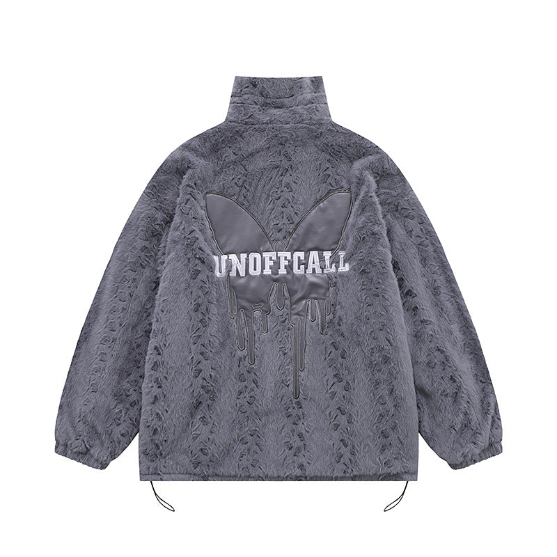 Youth Fleece-Lined Street Fashion Cardigan