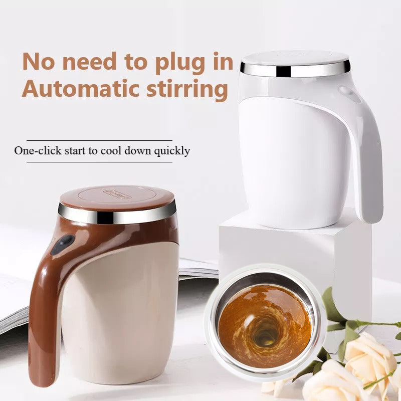 Self-Stirring Coffee Mug – Automatic Mixing Travel Cup