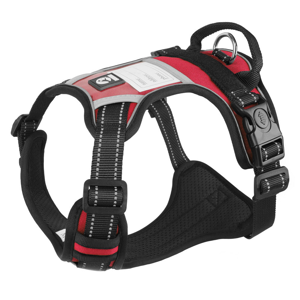 Large Dog Reflective Vest Harness – Adjustable Chest Strap Safety